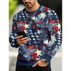 Fashion Men's Crew Neck Long Sleeve 3D Casual Color Printing Casual Long Sleeve Crew Neck T-Shirt