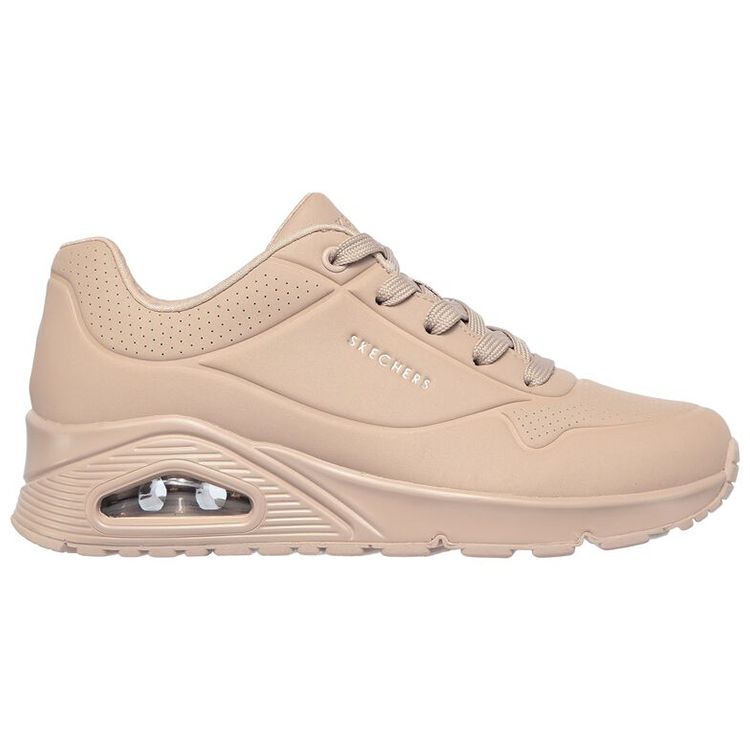 Skechers Uno Stand On Air Cuero Deportivo Cómodo Moda Caña Baja Estilo de Vida Zapatos Casuales Zapatilla de Mujer Marrón 73690-SND