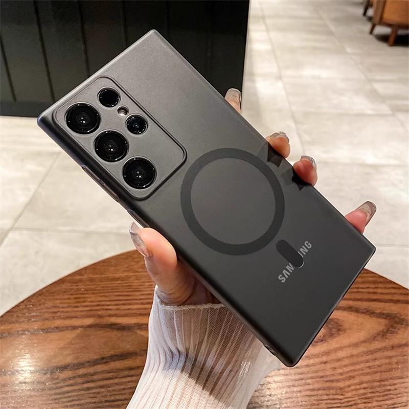 

Ультратонкий матовый прозрачный магнитный чехол Magsafe для беспроводной зарядки для Samsung Galaxy S25 S24 S23 S20FE S22 Ultra Plus Жесткий чехол из ПК For Samsung S23Ultra