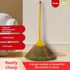 1pc Household Soft Bristle Broom, Long Handle Wooden Broom, Natural Mango Grass Broom for Home, Outdoor Use