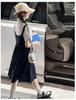 Girls' Dress - Summer College Style Casual Vacation Two-Piece Bubble Sleeve Skirt