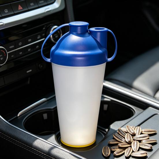 Sunflower Seeds Snack Cup Portable Shell Separator for Car Cup Holder Double Layer Snack Nut Waste Container for Travel