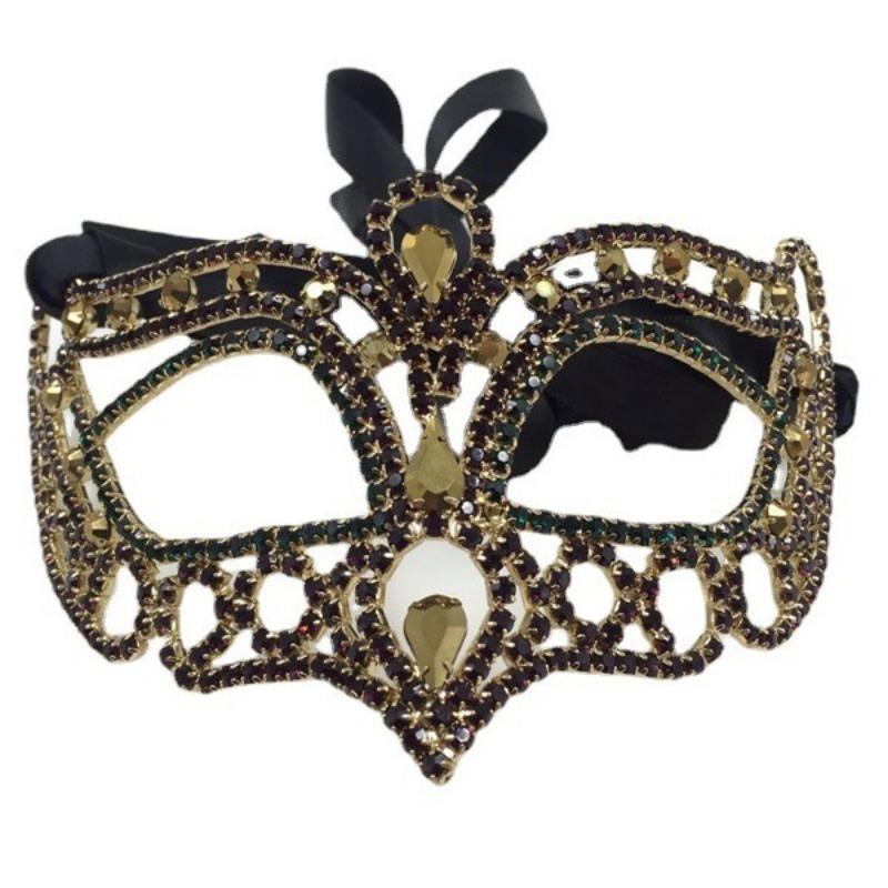 Meier Halloween colorful diamond metal mask easter mask masquerade birthday party