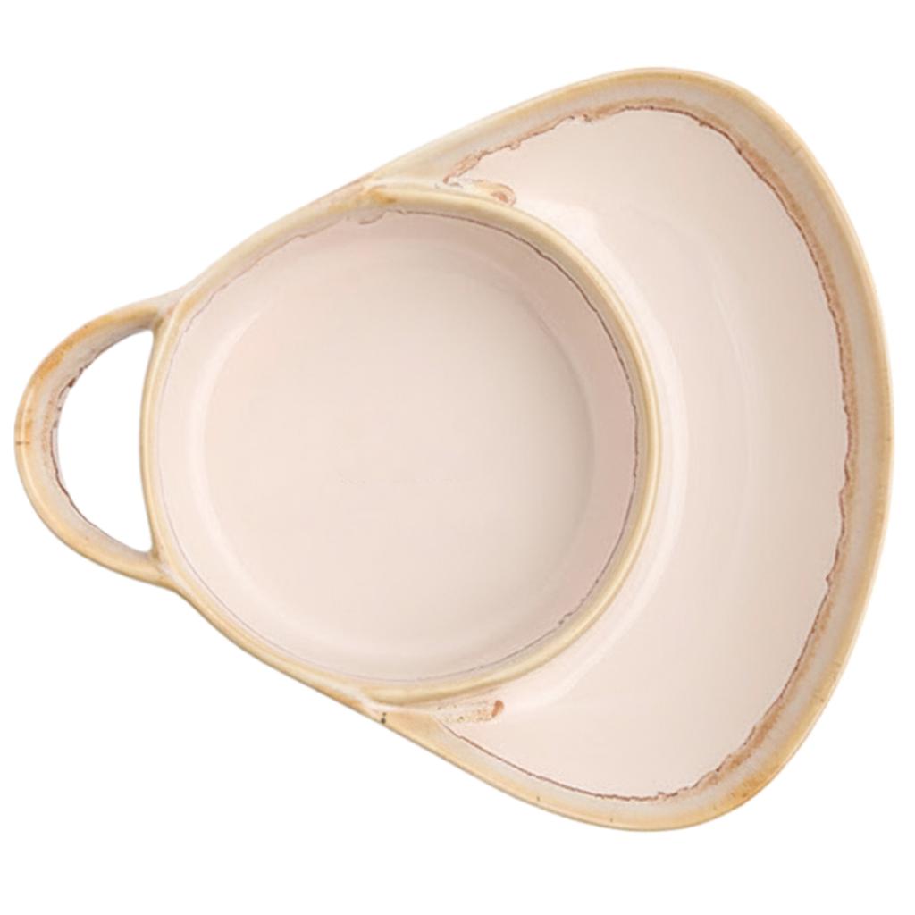 Soup and Sandwich Plate with Handle Combo Ceramic Soup Easy To Clean Soggy Cereal Bowls for Dessert Fruit Salad