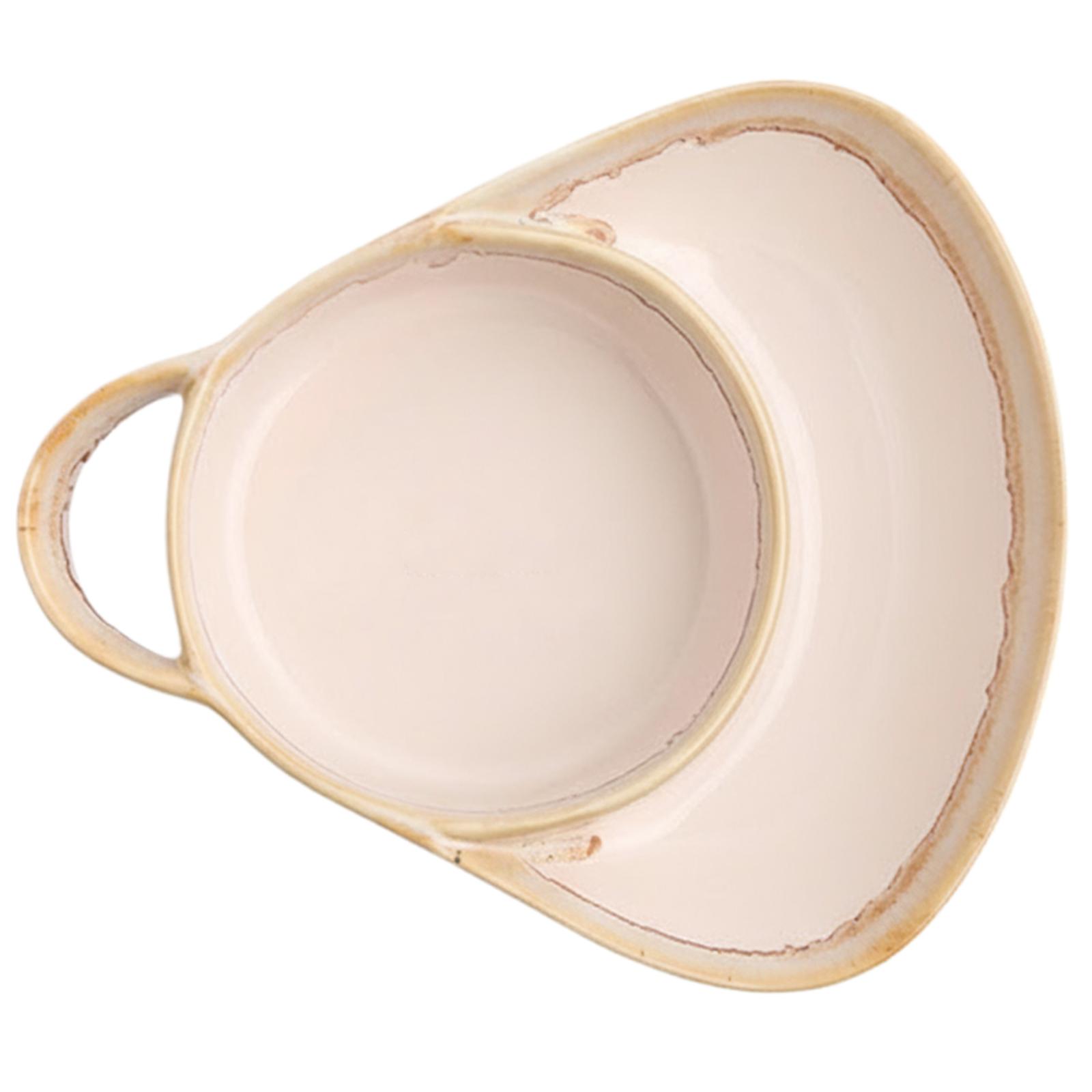 

Soup and Sandwich Plate Retro Combo Ceramic Soup Easy To Clean Stoneware Bowls for Dessert Fruit Salad абрикосовый