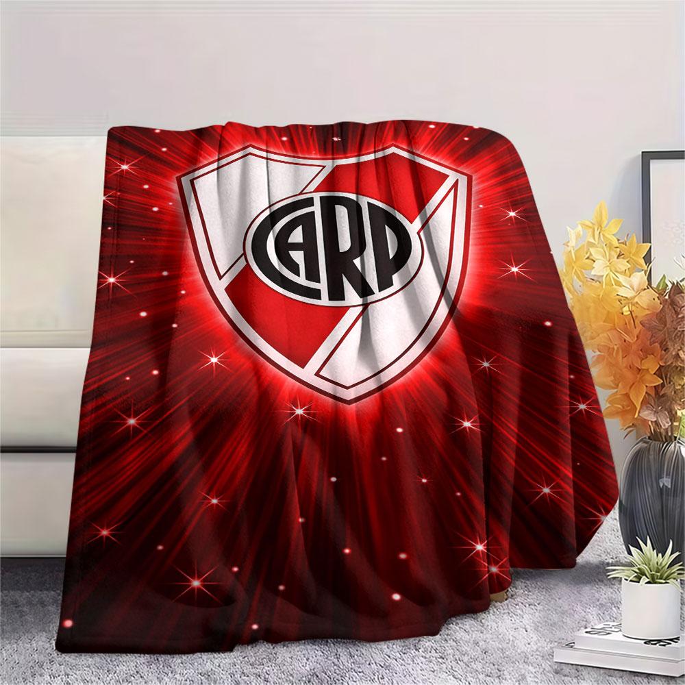 1PC Club Atlético River Plate Patterned Flannel Blanket Suitable For All Seasons for Home Decor Warmth and Comfort Gifts Holiday Present