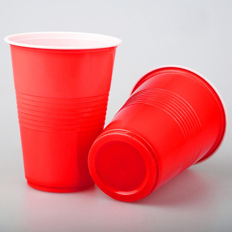 50pcs 16oz red disposable plastic cup beer cup ping pong cup party cup 401-500ml красный