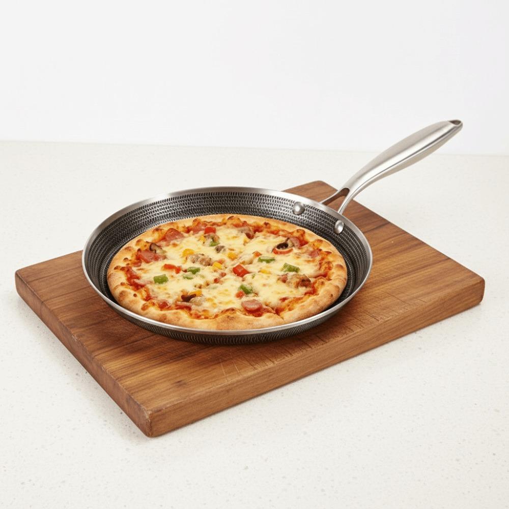 Padella per Pancake in Acciaio Inossidabile Manico Ergonomico Padella Antiaderente Padella Multifunzione Fornello