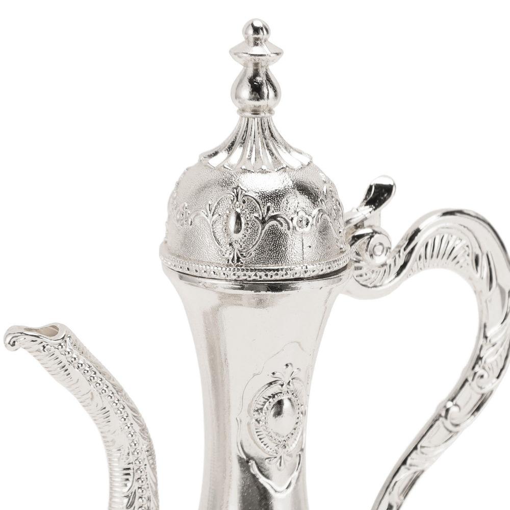 8pcs 6 Cups Included Coffee Pot Set With Tray Metal Tea Cup Set Turkish Tea Set  For Home Party