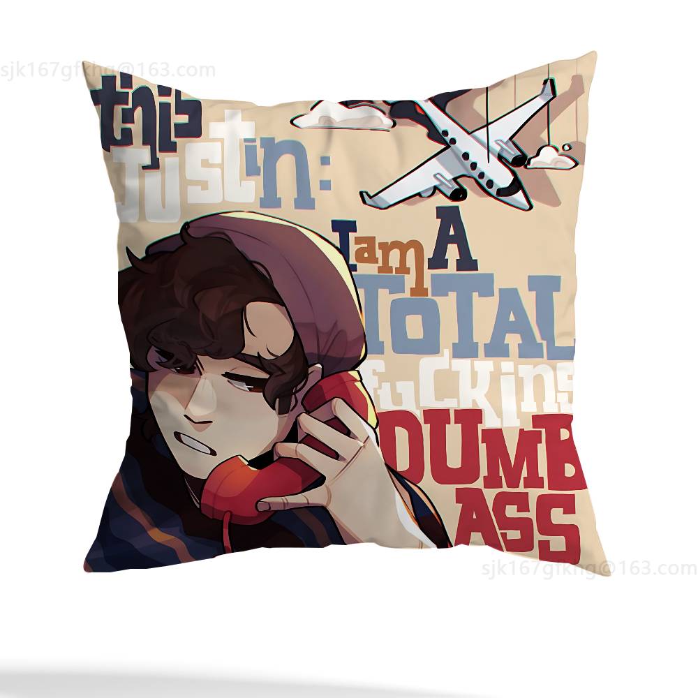 L-Lovejoy Wilbur Pillow Case Square Double-Sided Printing Short Plush Sofa Cushion Cover Bedroom Bedside Pillow