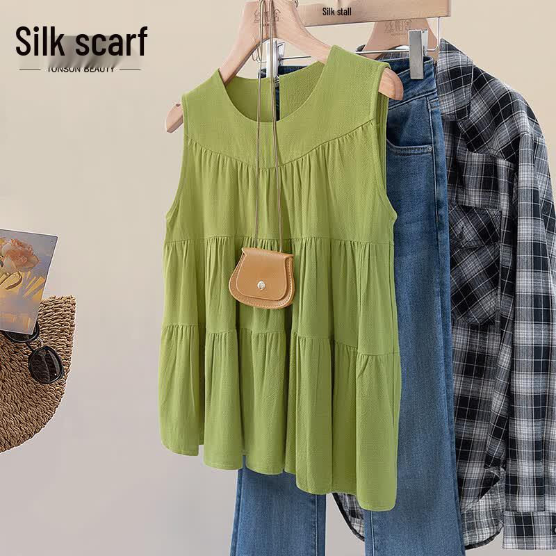 Women s Round Neck Patchwork Tank Top L