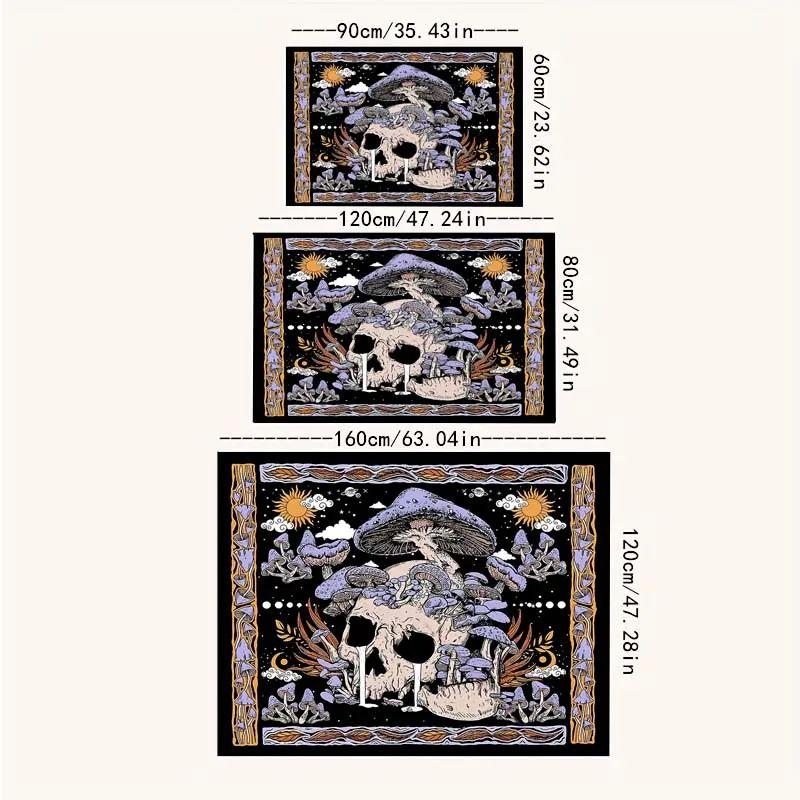 Crystal Velvet Skull Mushroom Pattern Carpet for Bedroom,Livingroom,Bathroom Doormat with Lightweight Non-slip Easy-Care