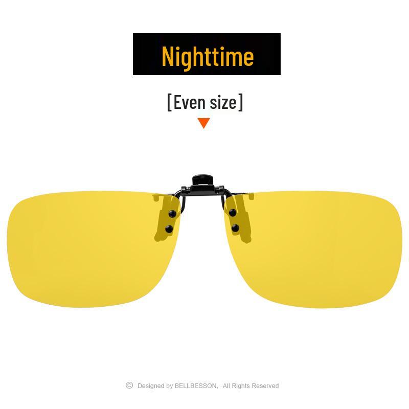 Polarisierte Nachtsicht-Aufsteckbrille, Blendfreie Brille für Tag/Nacht zum Autofahren für Myopie, Unisex
