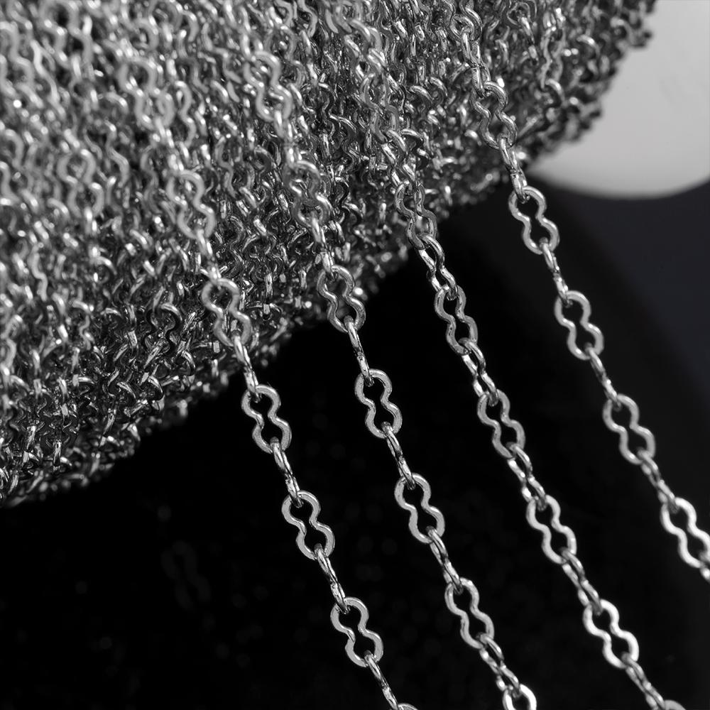 1Meter Fahsion Pod Design Necklace Chain Stainless Steel Metal Ball Link Chain for DIY Handmade Bracelet Material Jewelry Making