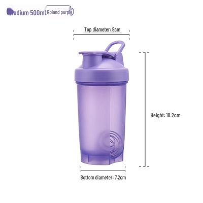 Vaso Batidor de Plástico Portátil de 500 ml con Asa - Mezclador para Fitness al Aire Libre y Polvo de Proteínas con Logo Personalizado