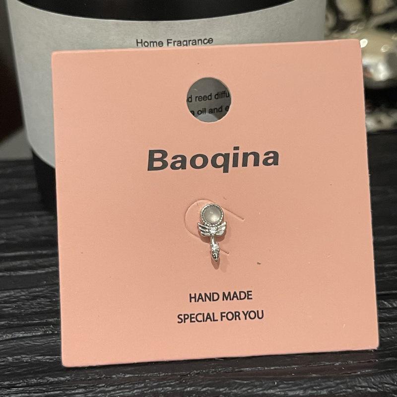 Pink Card Baoqina Flat Threaded Cartilage Stud: Trendy Cross-border Hot-Selling Piercing Jewelry