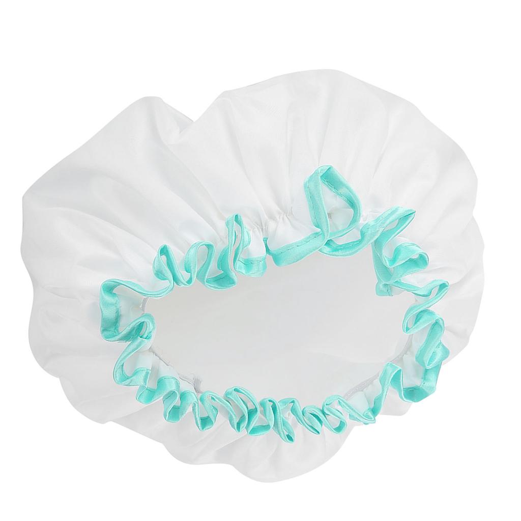 Adult Double Layer Water Proof Shower Cap Thicken Elastic Women Bath Cap Hat Large