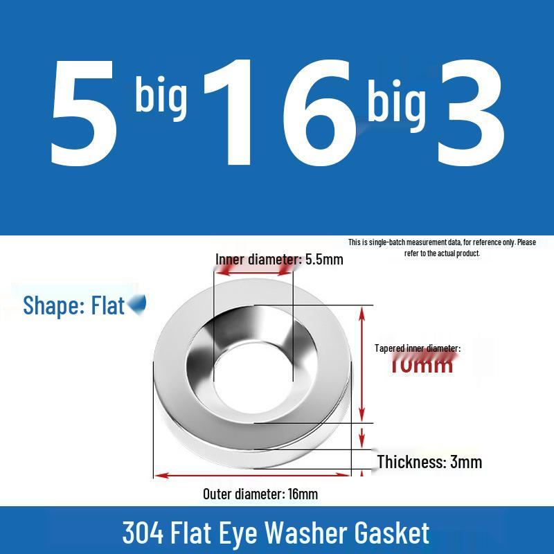 304 Stainless Steel Fisheye Gasket: M3-M10 Bowl Type Washer with Countersunk Hole
