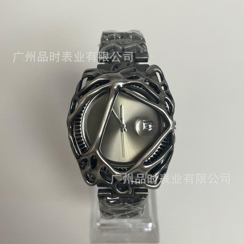 Y2K Alien Web Alabaster Style Unisex Hip Hop Watch 48mm Mineral Glass 30M Waterproof Quartz Chronograph