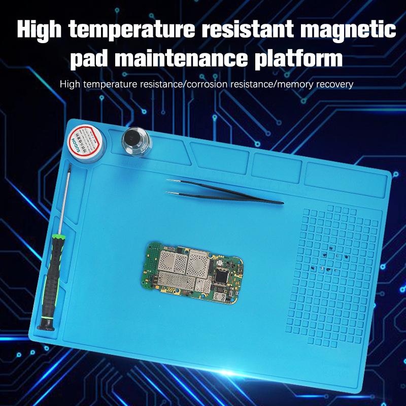 Силиконовый рабочий коврик Термостойкий Антистатический Магнитный коврик Для ремонта электронных устройств Телефонов Ноутбуков Часов