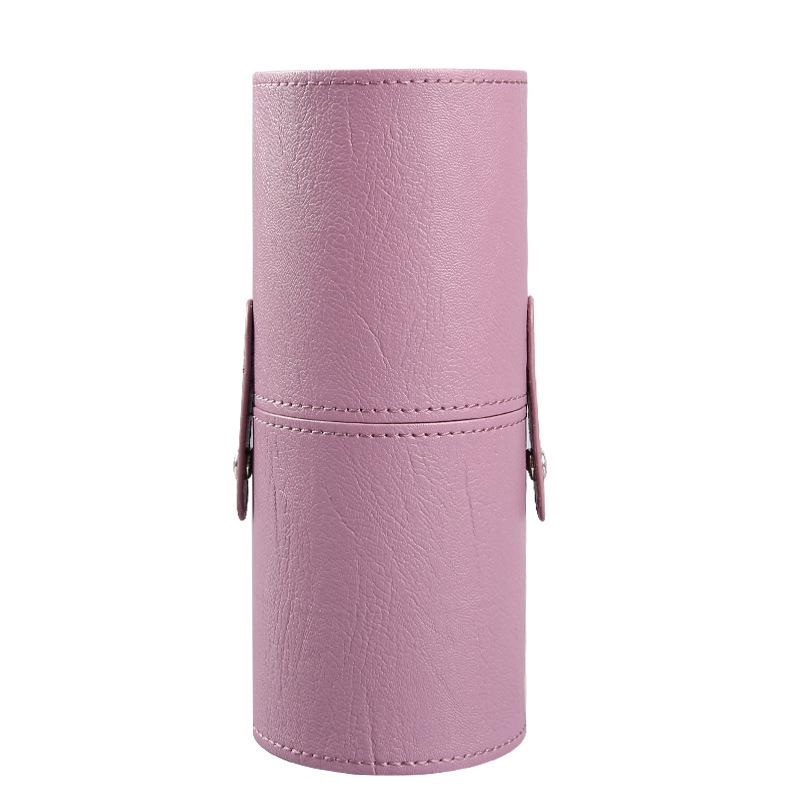 Portable PU Leather Makeup Brush Tube - Dustproof Cosmetic Travel Holder