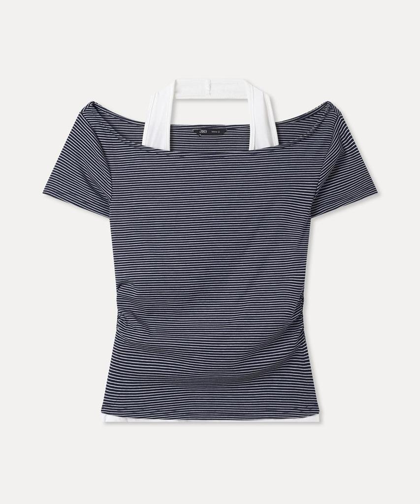 MIXXO Striped Halter Layered T-Shirt Re Hwg70Qa_Miwhwg90Qa
