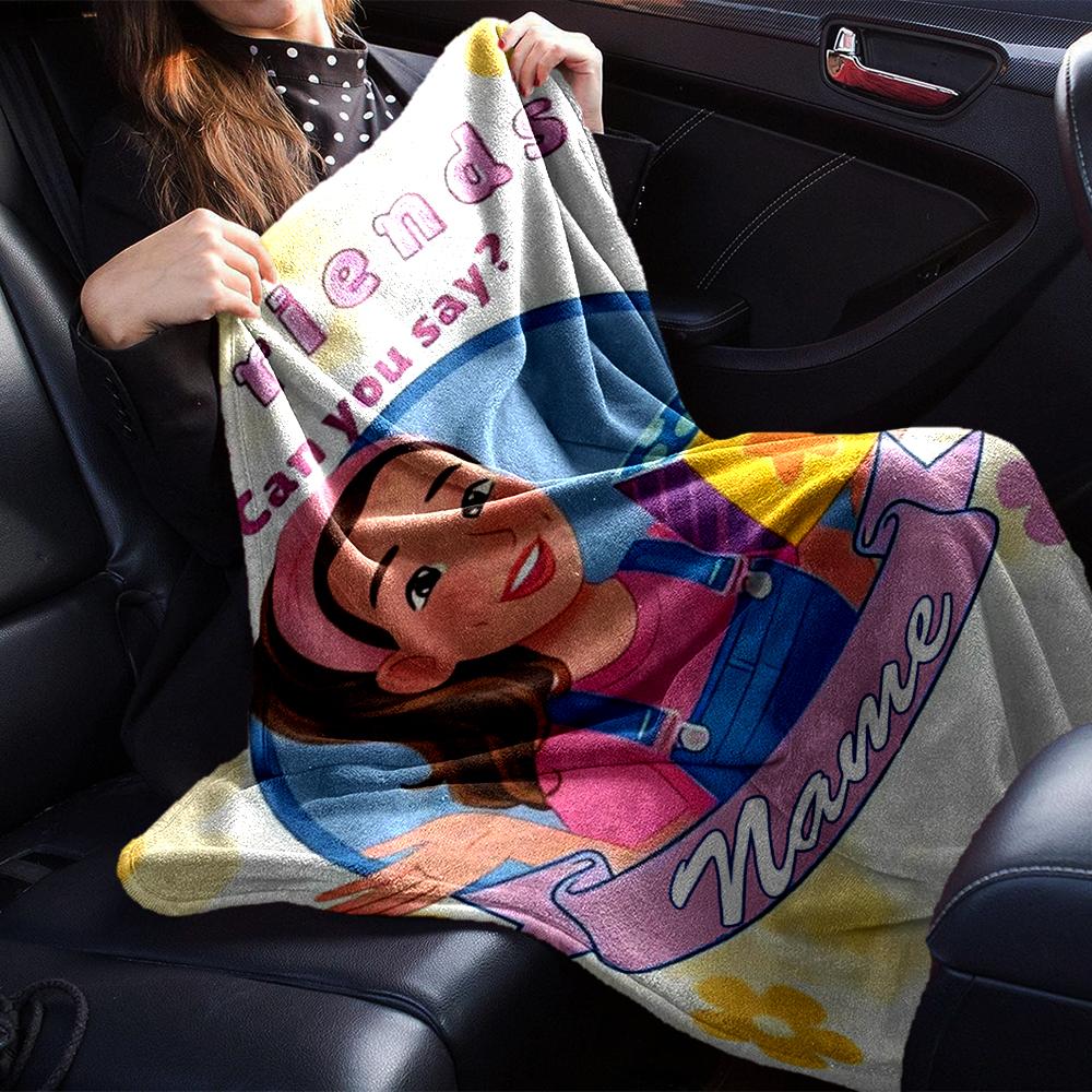 Custom Name Ms. Rachel Theme Printed Blanket - Perfect for Couch, Bed, Travel & Outdoor Use | Machine Washable, Cozy & Durable.