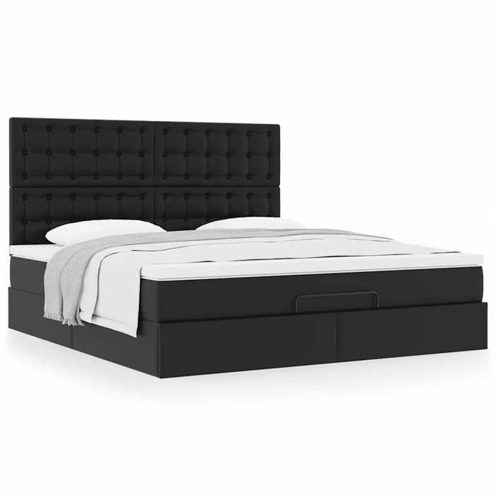 Maison Exclusive - Cadre de lit ottoman avec matelas noir 160x200 cm similicuir