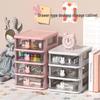 Rabbit Cartoon Transparent Desk Organizer: Mini Desktop Stationery Storage Box
