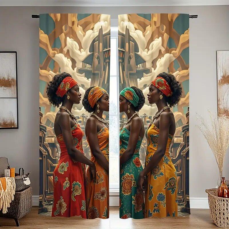 African-inspired printed curtains for bedroom   living room and kitchen decoration   home decoration   window decoration