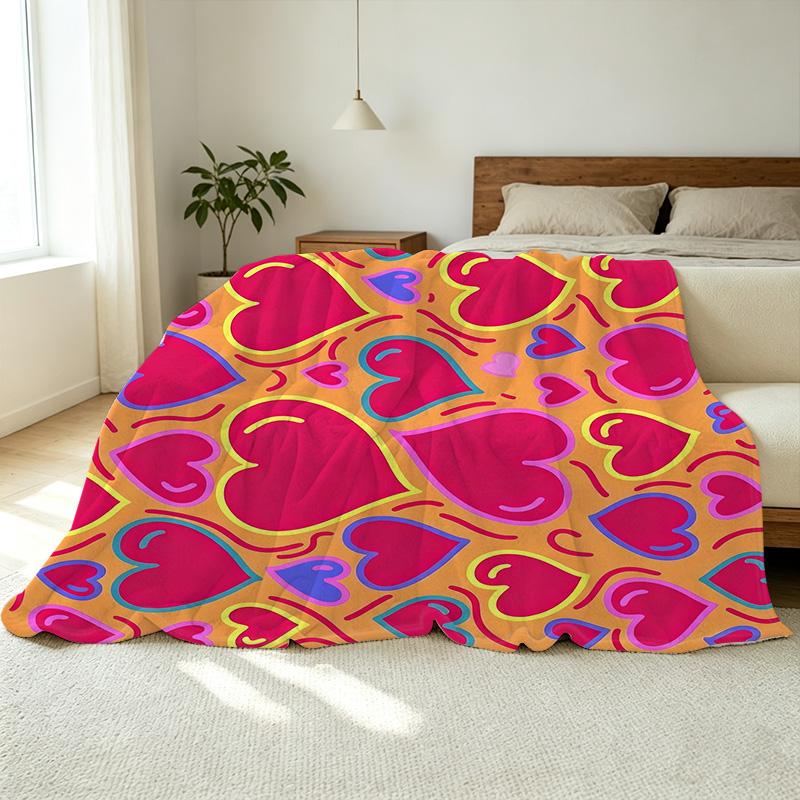 Soft Non-Pilling Flannel Blanket Cozy Warm, Vibrant, All-Season, Perfect for Couch Naps, Home Decor, Valentine’s Gift for Postpartum Moms