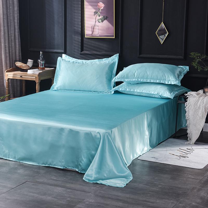 High End Satin Sheets, Soft and Comfortable Solid Color Sheets, Luxurious Single and Twin Bed Sheets Set