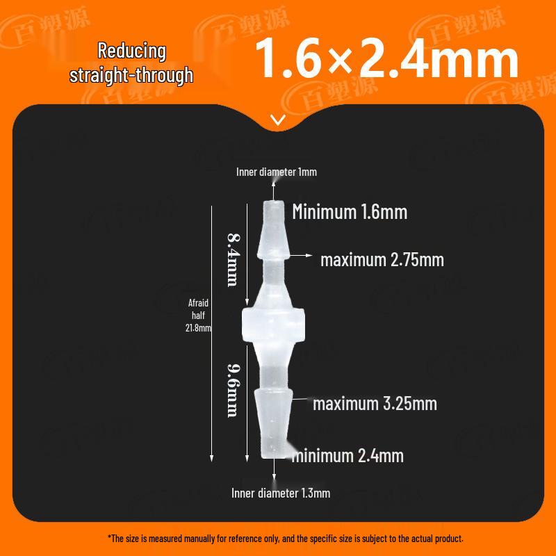 Two-Way Straight Through Plastic Hose Reducer Connector for Fish Tanks