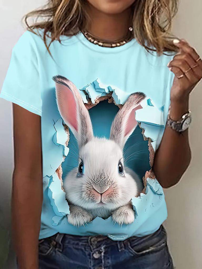 Women's T-Shirt Cat Print Design Harajuku Casual Short Sleeved Top Fashionable Trend Plus Size Women's Clothing