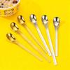 304 Stainless Steel Yuanbao Children's Long Handle Dessert & Mixing Spoon