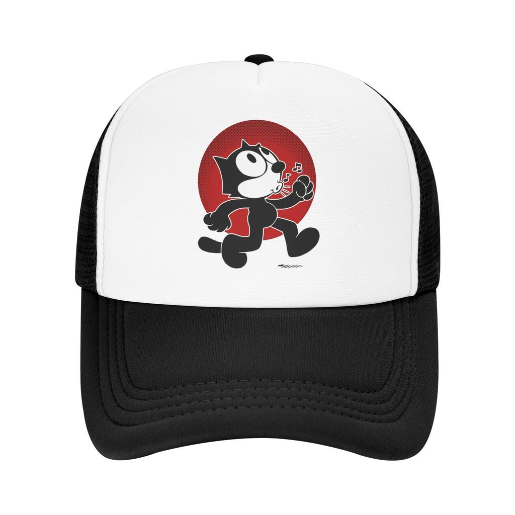 S Funny Felixed The Cat Trucker Caps Unisex Hat Sun Hats Sports Cap Adjustable Polyester Mesh Baseball Cap Summer
