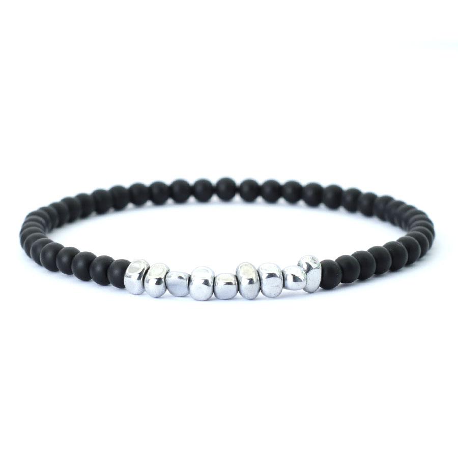 

Simple Style 4mm Beads Bracelet Unisex Irregular Hematite Stone Chakra Braslet Handmade Leisure Accessories Red Howlite Braclet оникс