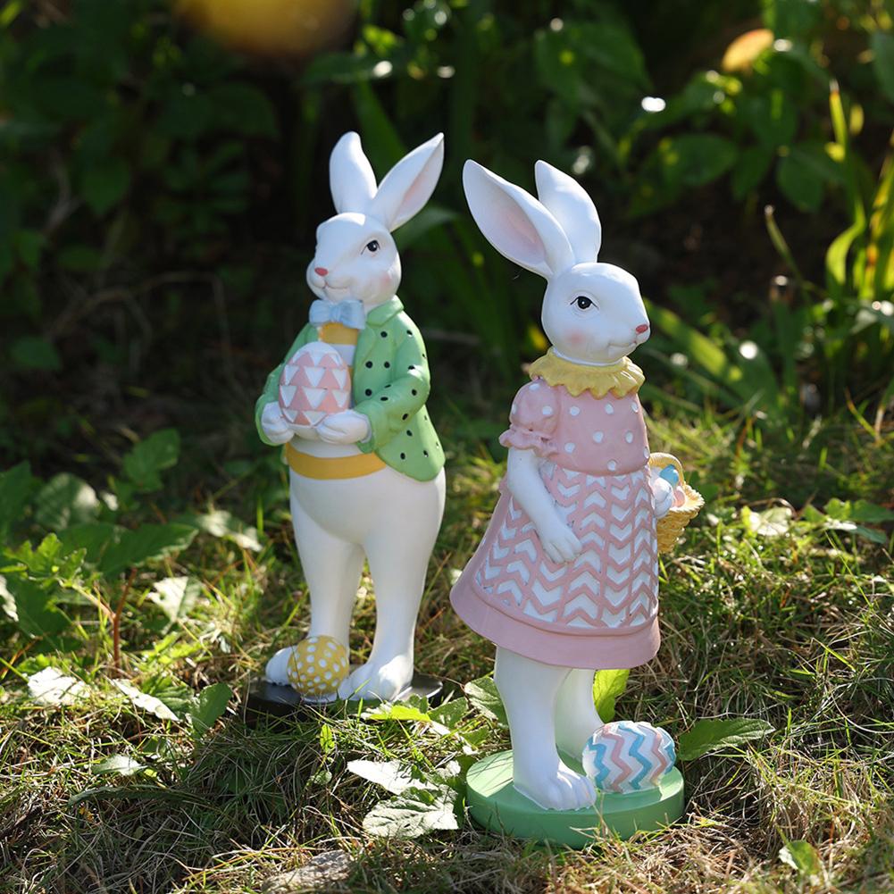 Easter Bunny Craft Resin Simulation Bunny Home Bunny Figurines Ornament Home Outdoor Garden Patio Decoration