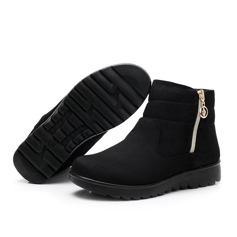 Winter Warm Mom Cotton Boots Plush and Thickening Mom Cotton Shoes Soft Sole Anti Slip Mom Shoes Short Boots