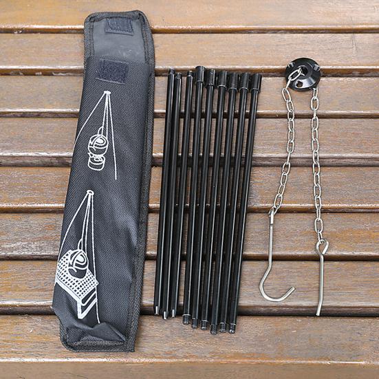 Camping Tripod Cooking Trivet Set with Adjustable Hanging Chain Duty Aluminum Alloy Pot Bracket with Portable Storage Bag Rust-Proof Stand