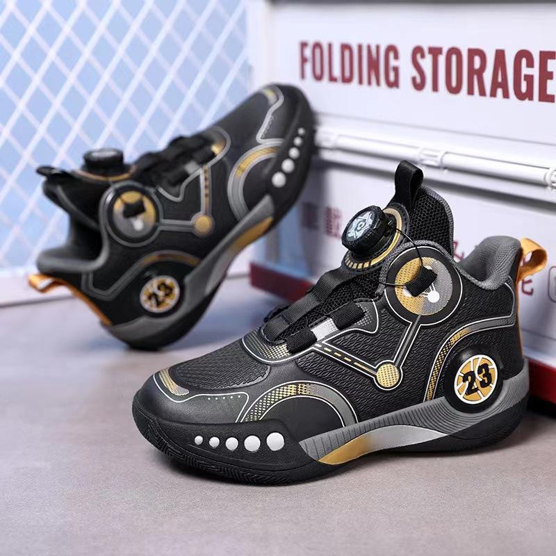 Children's basketball shoes men's 2025 autumn and winter explosion actual training shoes medium and large children's non-slip waterproof velvet runni