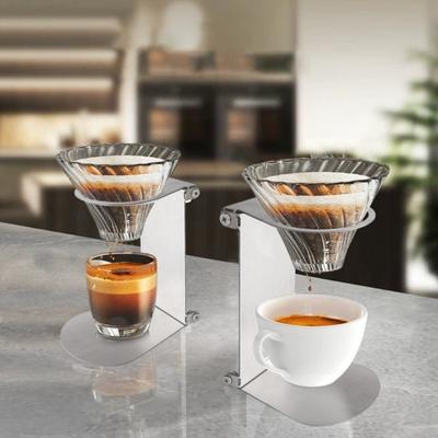 Support de filtration pour café en acier inoxydable Pliable Porte-filtre à café Support pour préparation manuelle Utilisation au bureau