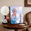Frozen Elsa Series Pearl Effect Frameless Art | Olaf & Snowflake Winter Scene Accents | Sophisticated Art Decor for Modern Home & Gallery