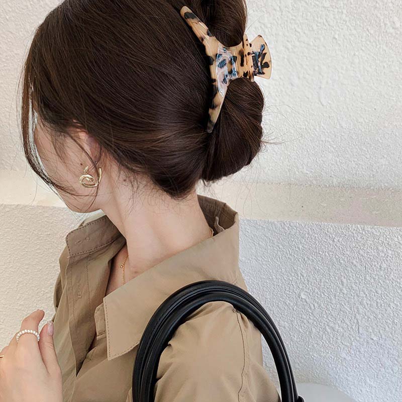Modische Haarspange aus Acetat, koreanische Haarspangen mit Leopardenmuster für Frauen, große Haarnadel, Haifisch-Clip, Haar-Accessoires für weibliches Temperament