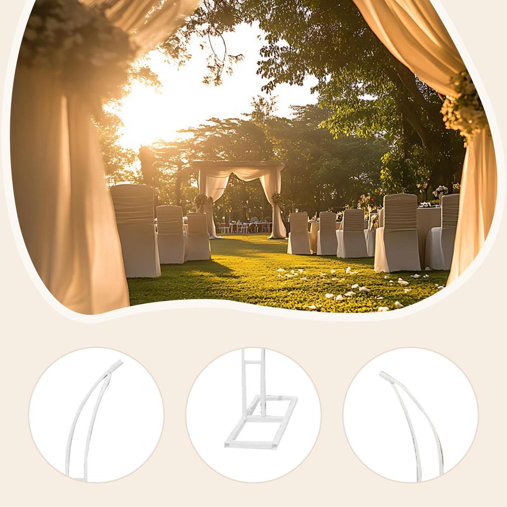 2Pcs Double Wedding Arch Set 5.9 + 6.9 Feet Easy Assembly Sturdy Graduation Season Parties Multifunctional Backdrop Stand