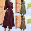 Spring New Elegant One-shoulder Lace-up Waist-tied Solid Color Commuter Dress for Women Leisure European American Casual Outfit