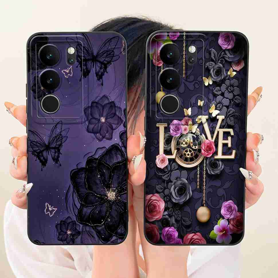 For Vivo S17 V2283A Case Cute Cartoon Cat Butterfly Silicone Back Cover For Vivo S17 S17 Phone Protection Cases Fundas