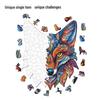 HOOLOOG Handmade Totem Fox Cross-Stitch Wooden Puzzle and Decorative Painting Gift