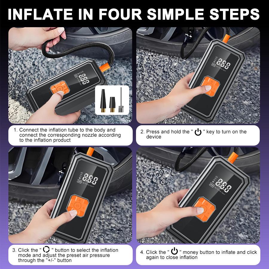 Wireless Electric Portable Tire Inflator for Cars