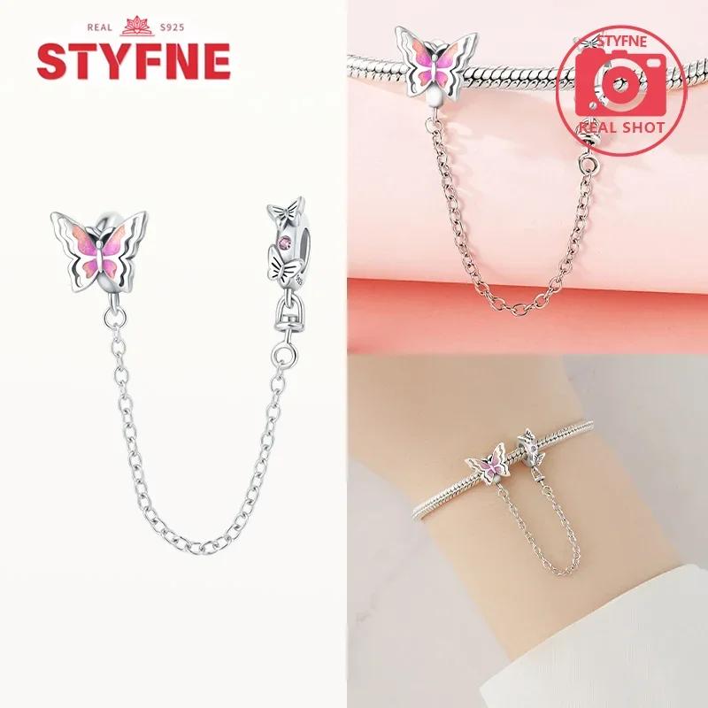 Copper Cute Cat Charms Heart Bead Safety Chain Fit Original Bracelet Diy Fine Jewelry For Women Diy Ladies Party Gifts